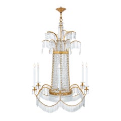Russian 19th Century Neoclassical Ormolu and Crystal Six-Light Chandelier