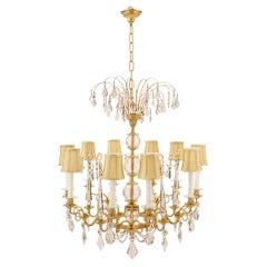 Russian 19th Century Neoclassical Style Ormolu and Crystal Chandelier