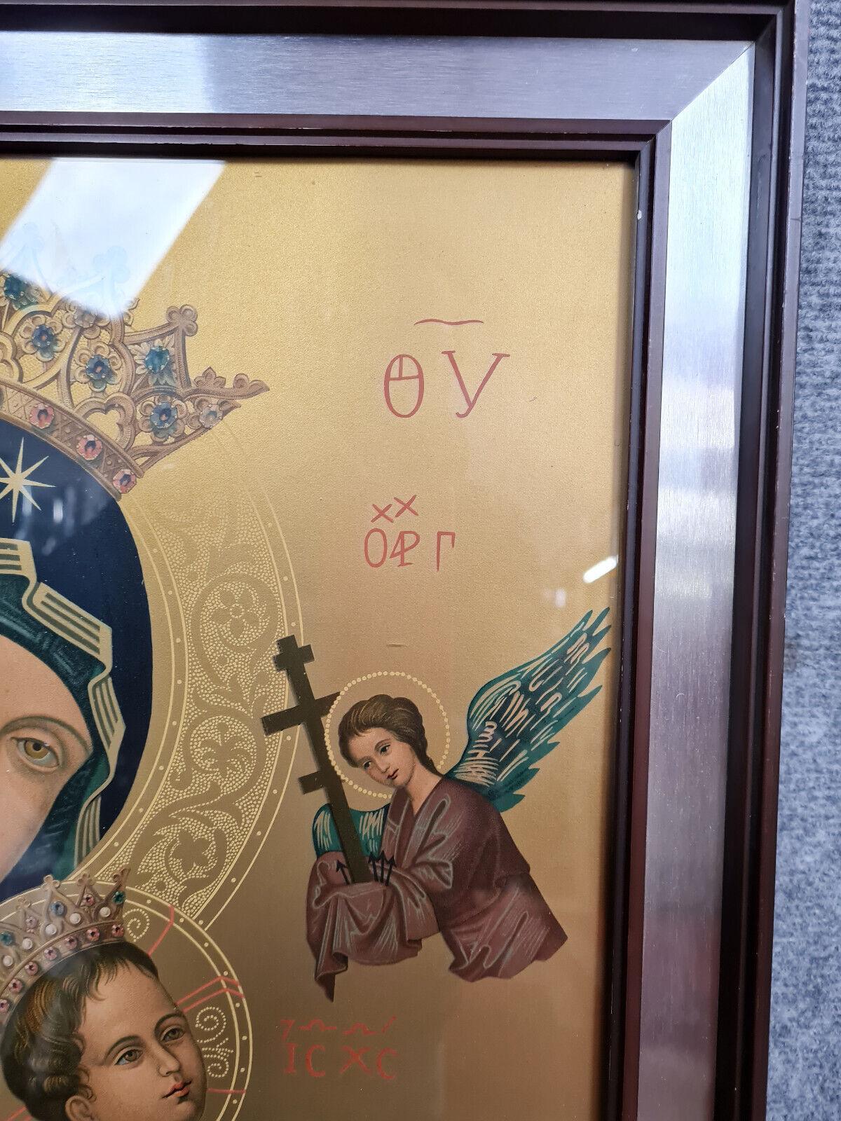 Russian 19th Century School: Icon Painted in Watercolor with Inscriptions -1X37 For Sale 1