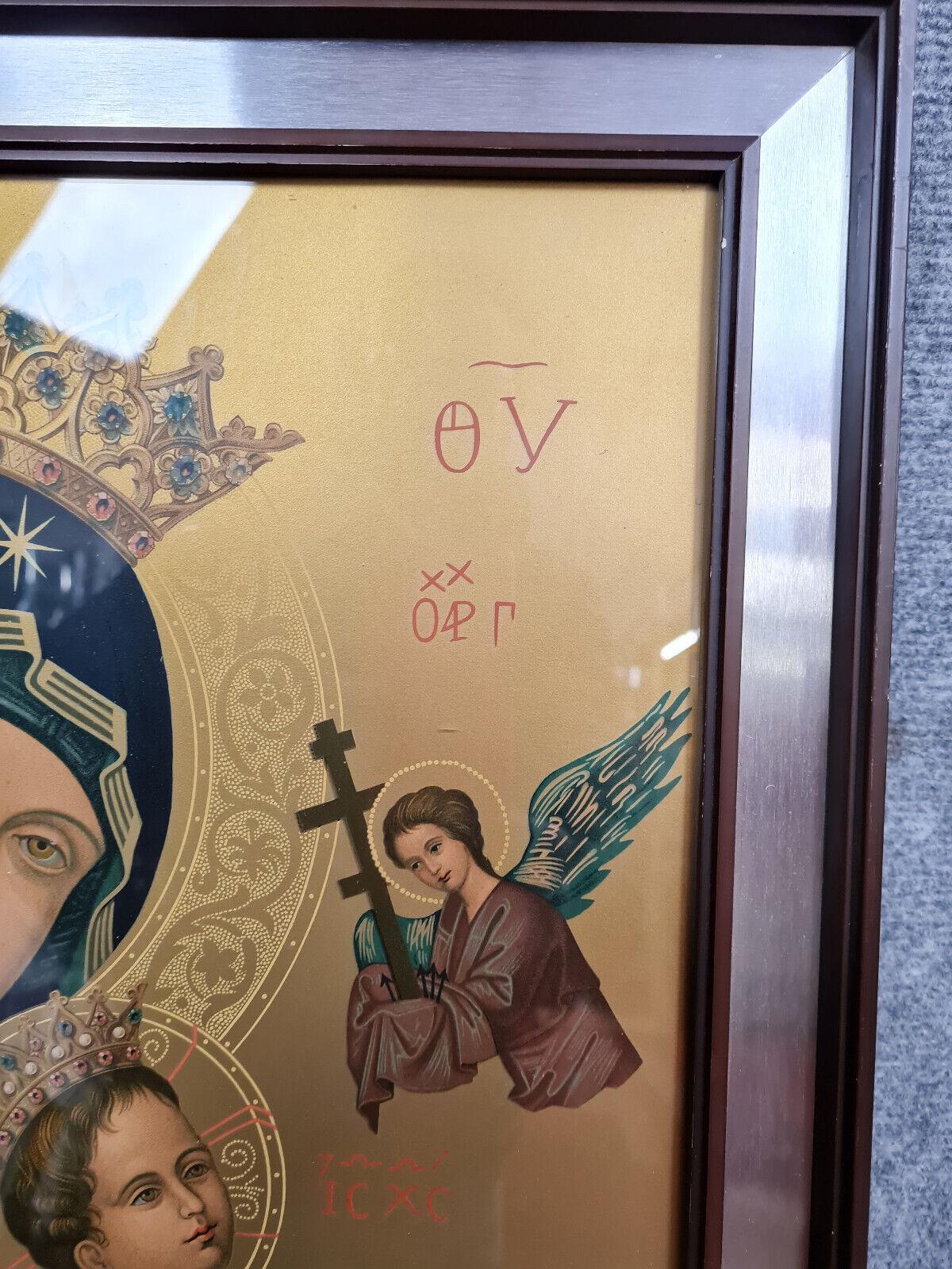 Russian 19th Century School: Icon Painted in Watercolor with Inscriptions -1X37 1