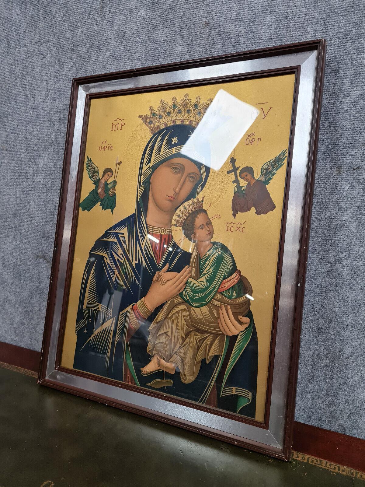 Russian 19th Century School: Icon Painted in Watercolor with Inscriptions -1X37 2