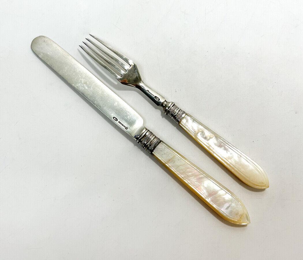 Russian 84 Silver Fish Fork and Knives by Mikhail Grachev For Sale at