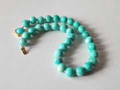 Russian Amazonite Knotted Necklace with Amazonite Clasp