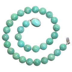Russian Amazonite Beaded Necklace with Sterling Silver Amazonite Clasp