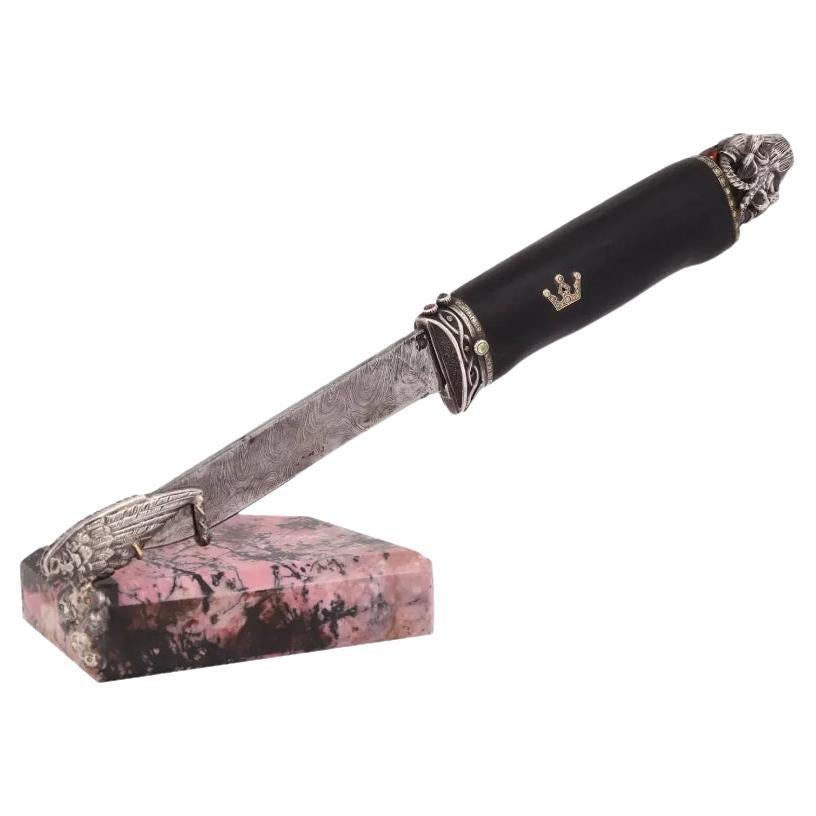 Russian American Silver Diamond Ruby Letter Opener For Sale