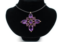 Russian Amethyst Cross in 18ct Gold