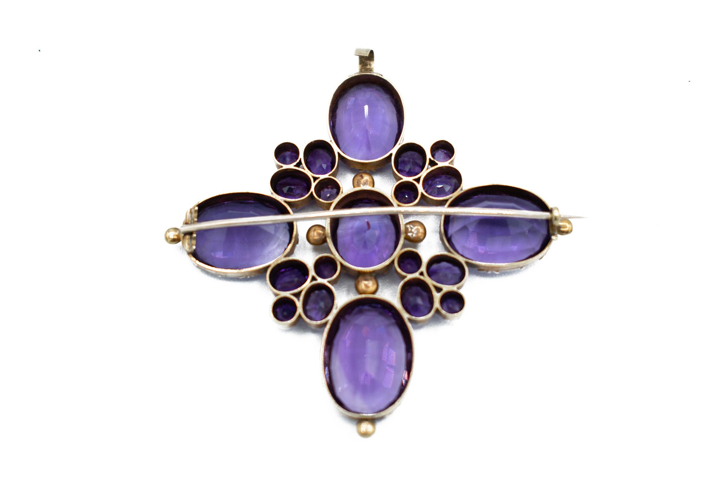 Croix en améthyste russe en or 18ct Unisexe en vente