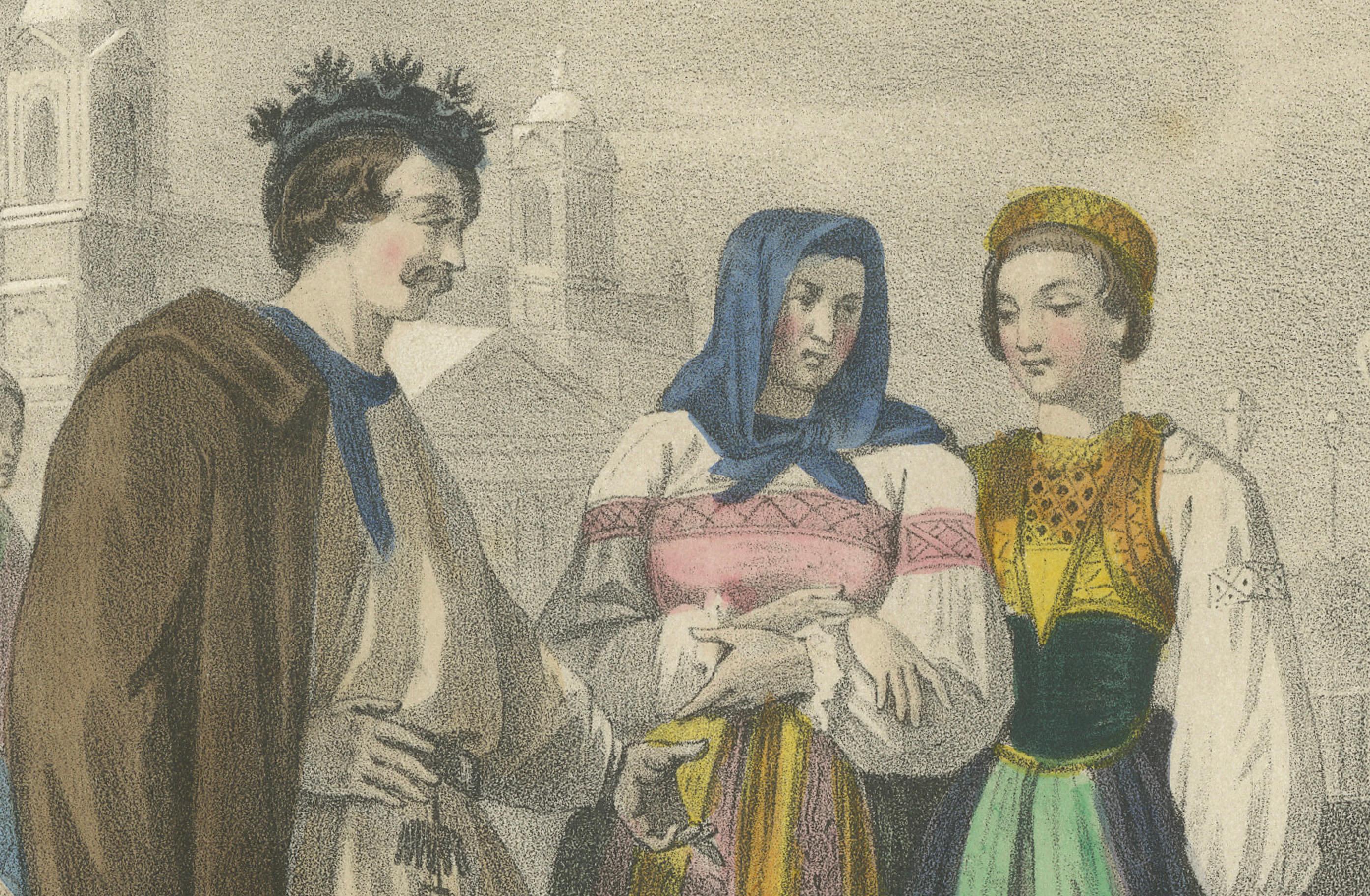 Trajes Rusos y Finlandeses - Campesinos y Nobles de San Petersburgo, c.1845 en Bueno estado para la venta en Langweer, NL