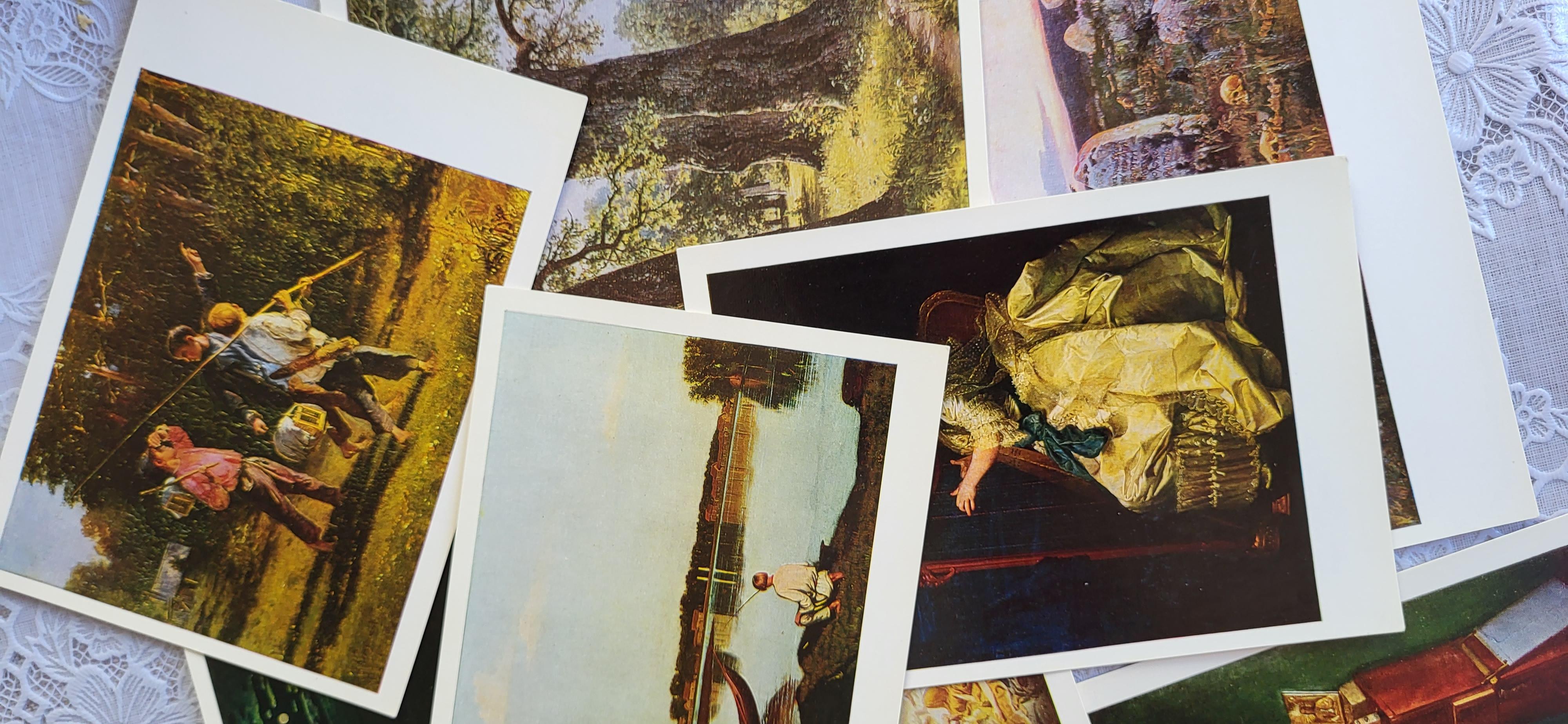 Fin du 20e siècle Héritage de l'art russe : Cartes postales anciennes du Musée national russe 'circa 1978, 1j04 en vente