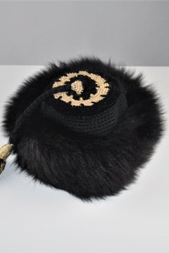 Yves Saint Laurent 1976 Black Arctic Fox Fur Hat with Pom-Pom, Unisex