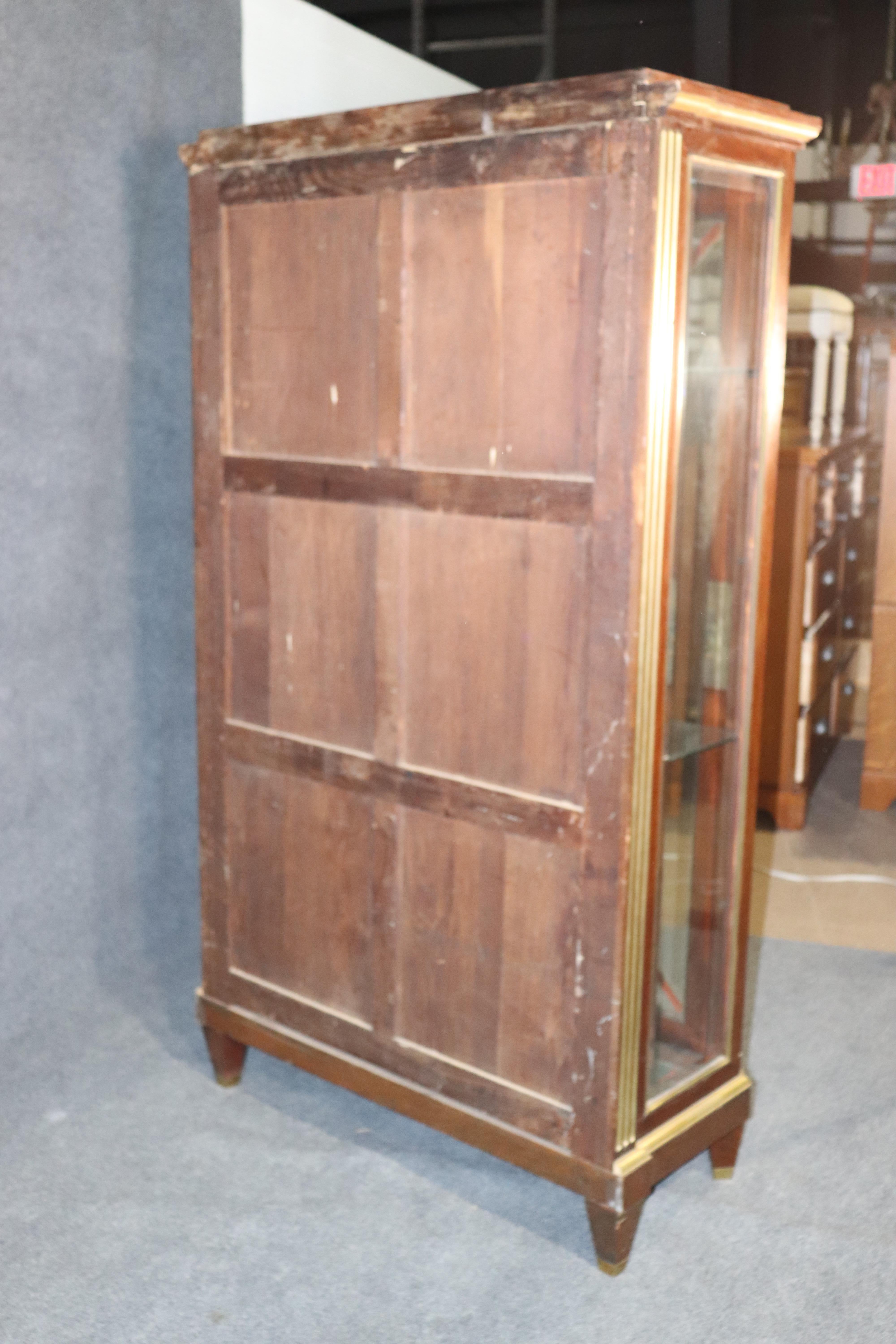 Russian Baltic Mahogany Bronze Trimmed Directoire Style China Cabinet Vitrine For Sale 8