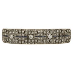 Russian Blue Sapphire Rose Cut Diamond Bracelet