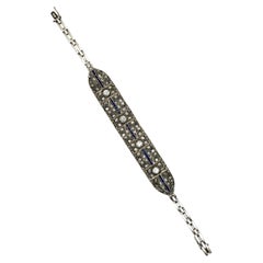 Russian Blue Sapphire Rose Cut Diamond Bracelet