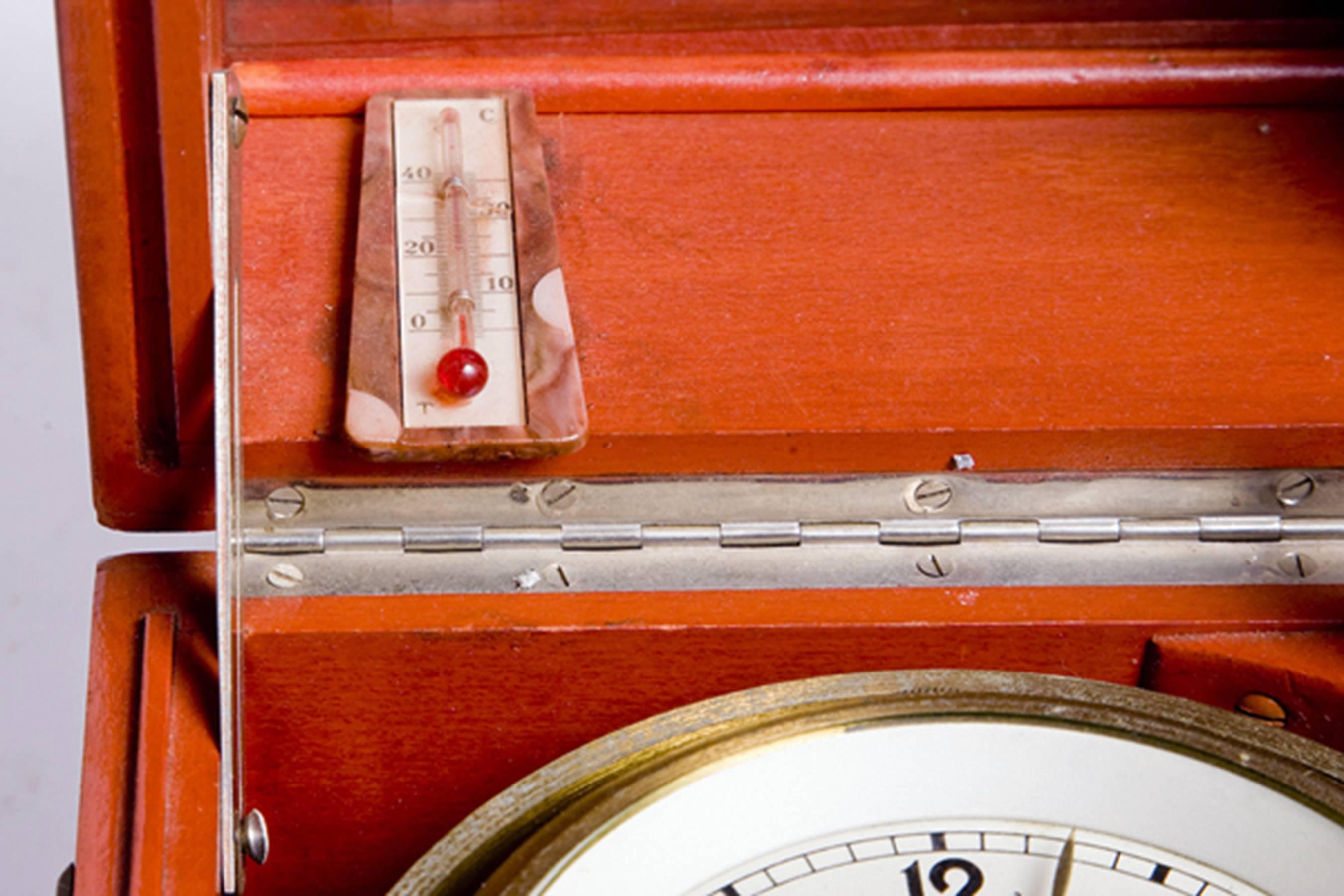 Mid-20th Century Russian boat clock, Two Days Marine Tilting Chronometer, circa 1930 