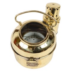 Retro Nautical Lamp Russian Brass Binnacle Compass Made in the 70s