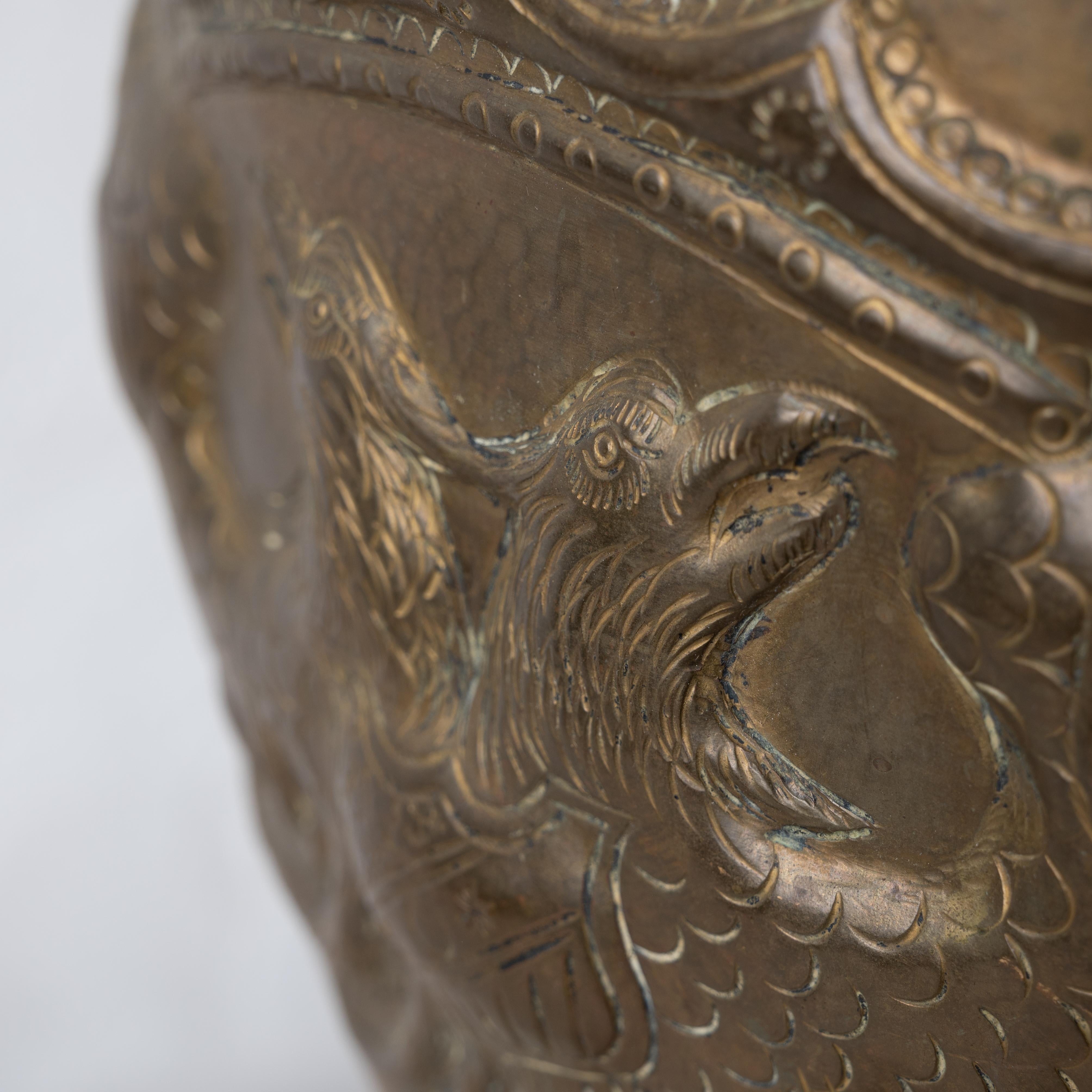 Russian Brass Double-Headed Eagle Lamp For Sale 3