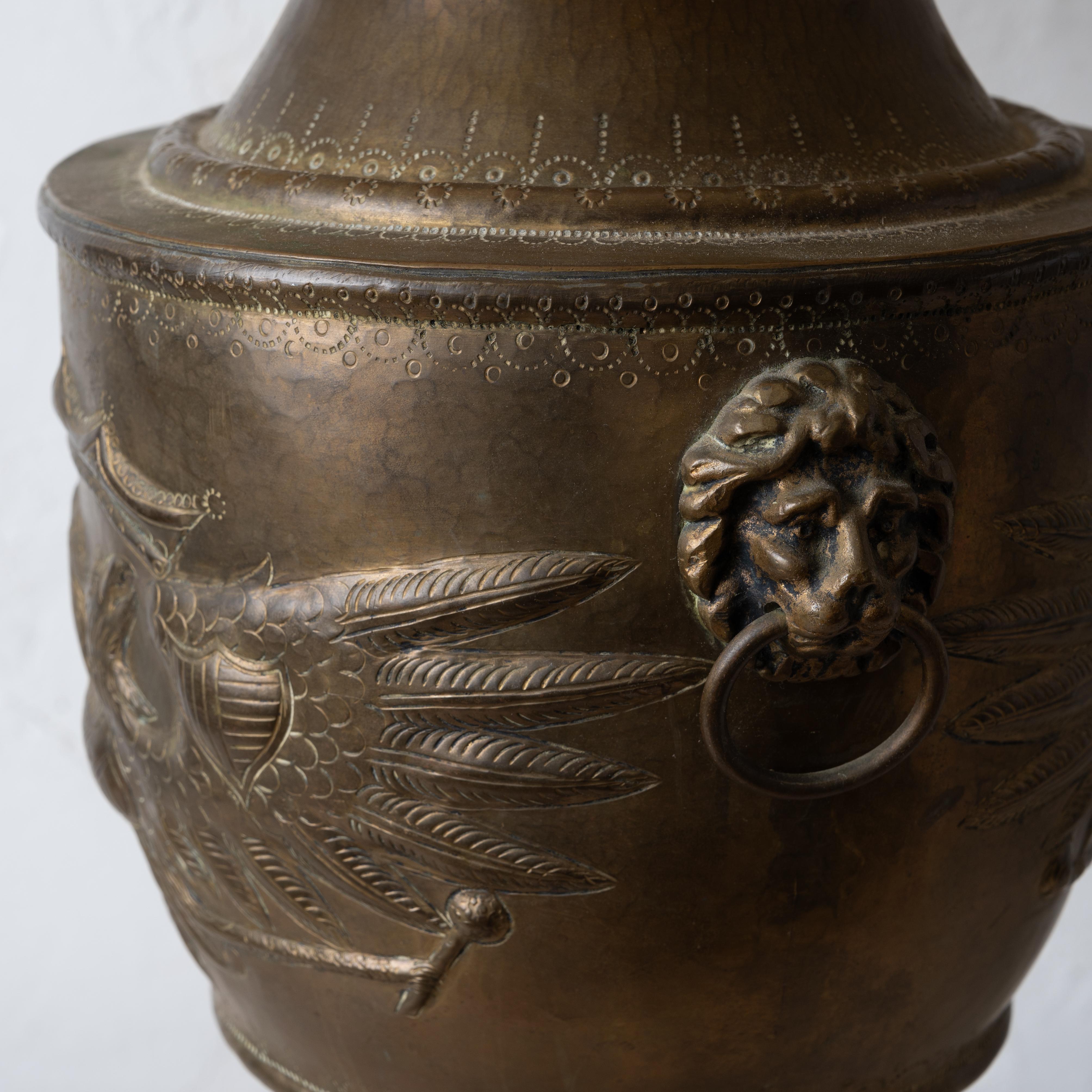 Russian Brass Double-Headed Eagle Lamp For Sale 5