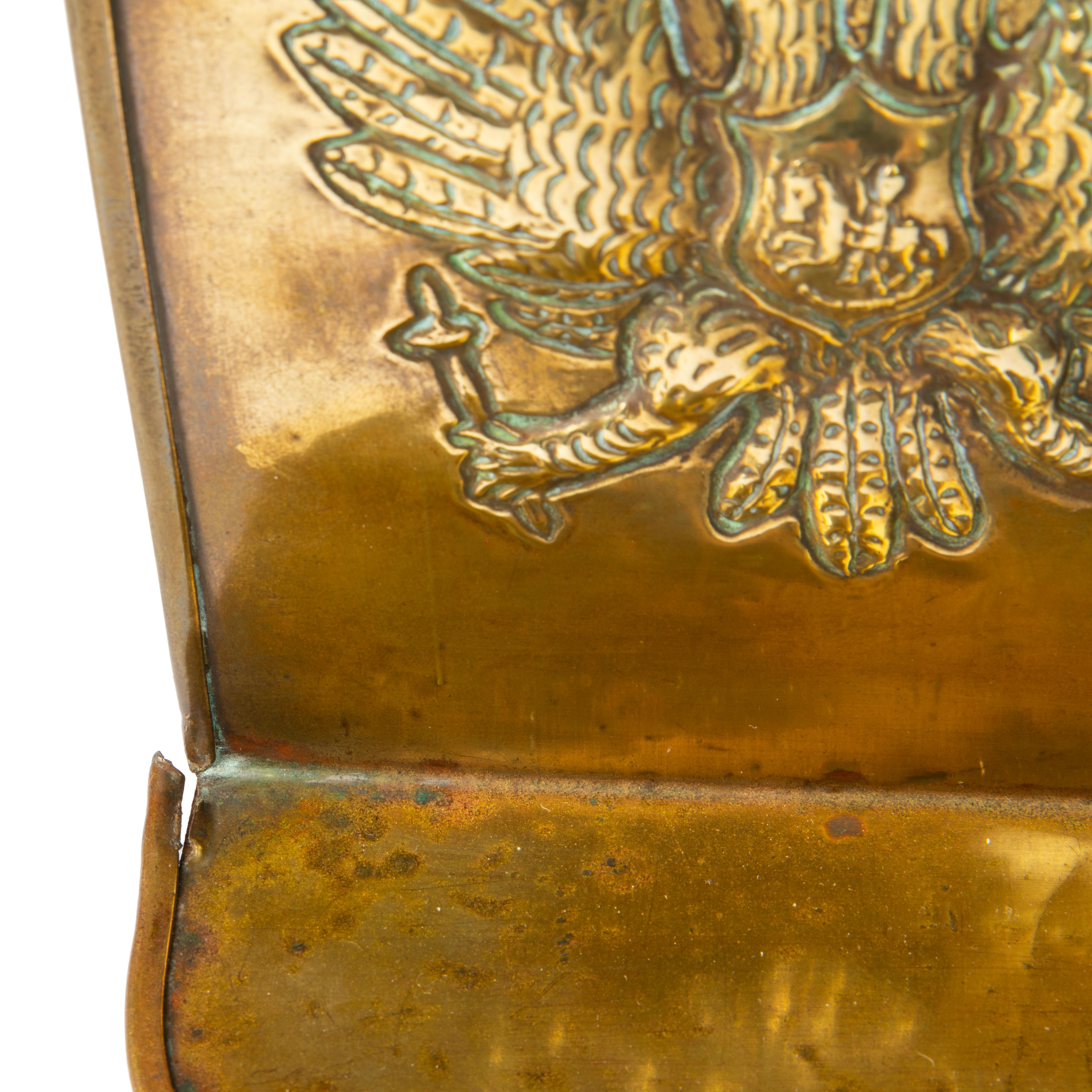 Russian Brass Imperial-era Double-headed Eagle Bookend, 19th century In Good Condition For Sale In St. Catharines, ON