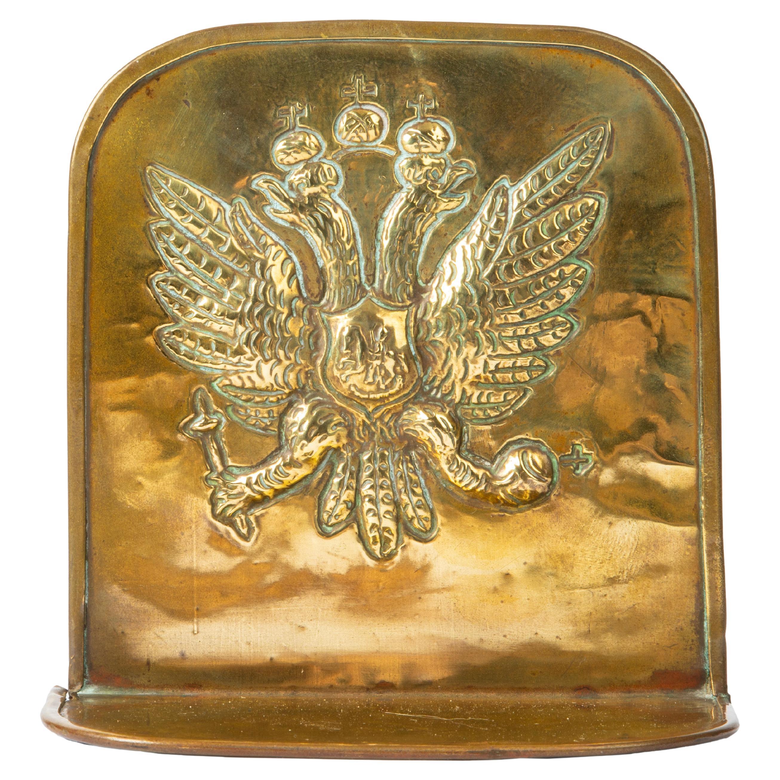 Russian Brass Imperial-era Double-headed Eagle Bookend, 19th century For Sale