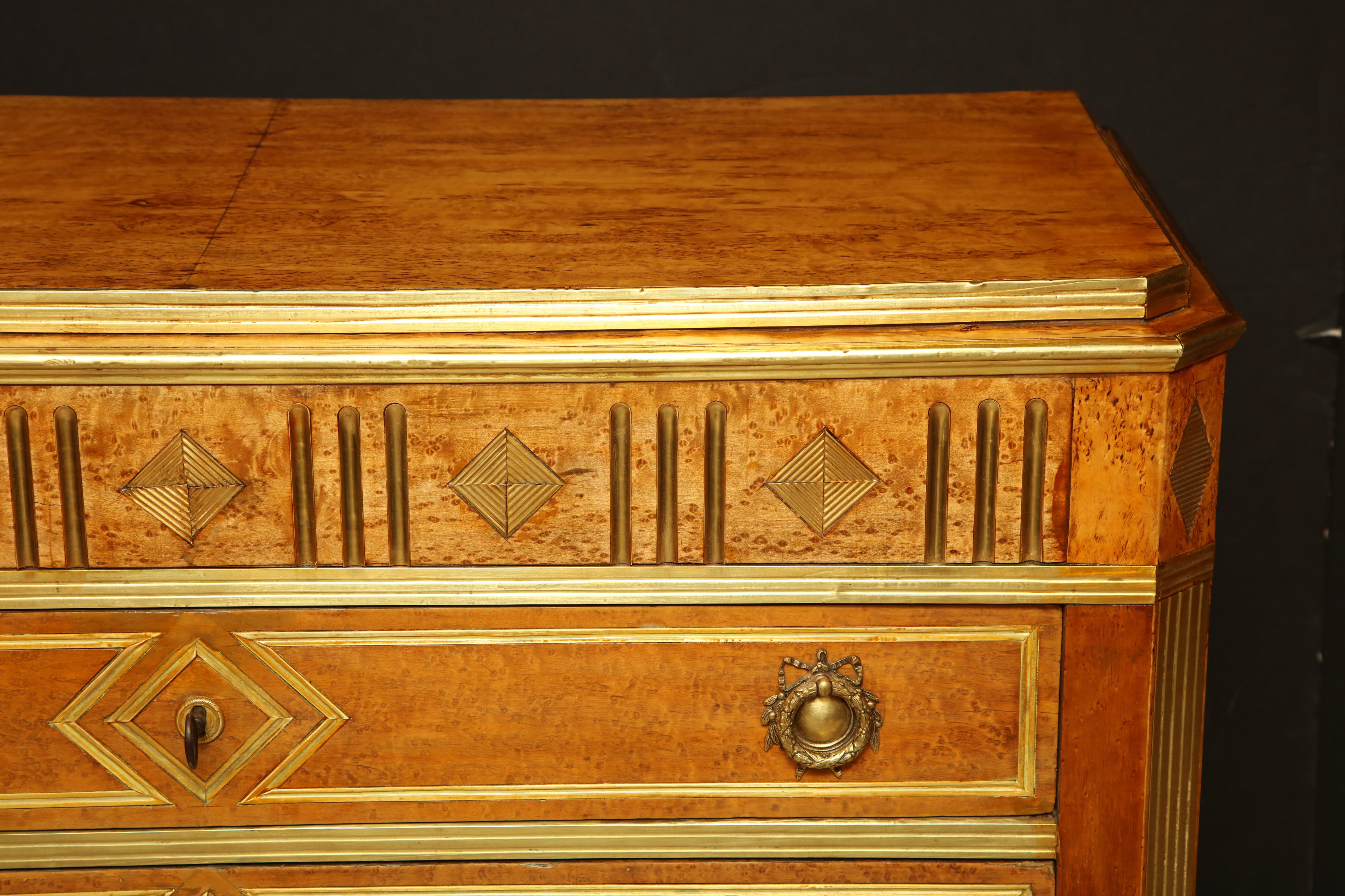 Early 19th Century Russian Brass Inlaid Commode