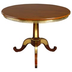 Russian Brass-Inlaid Mahogany Gueridon Table