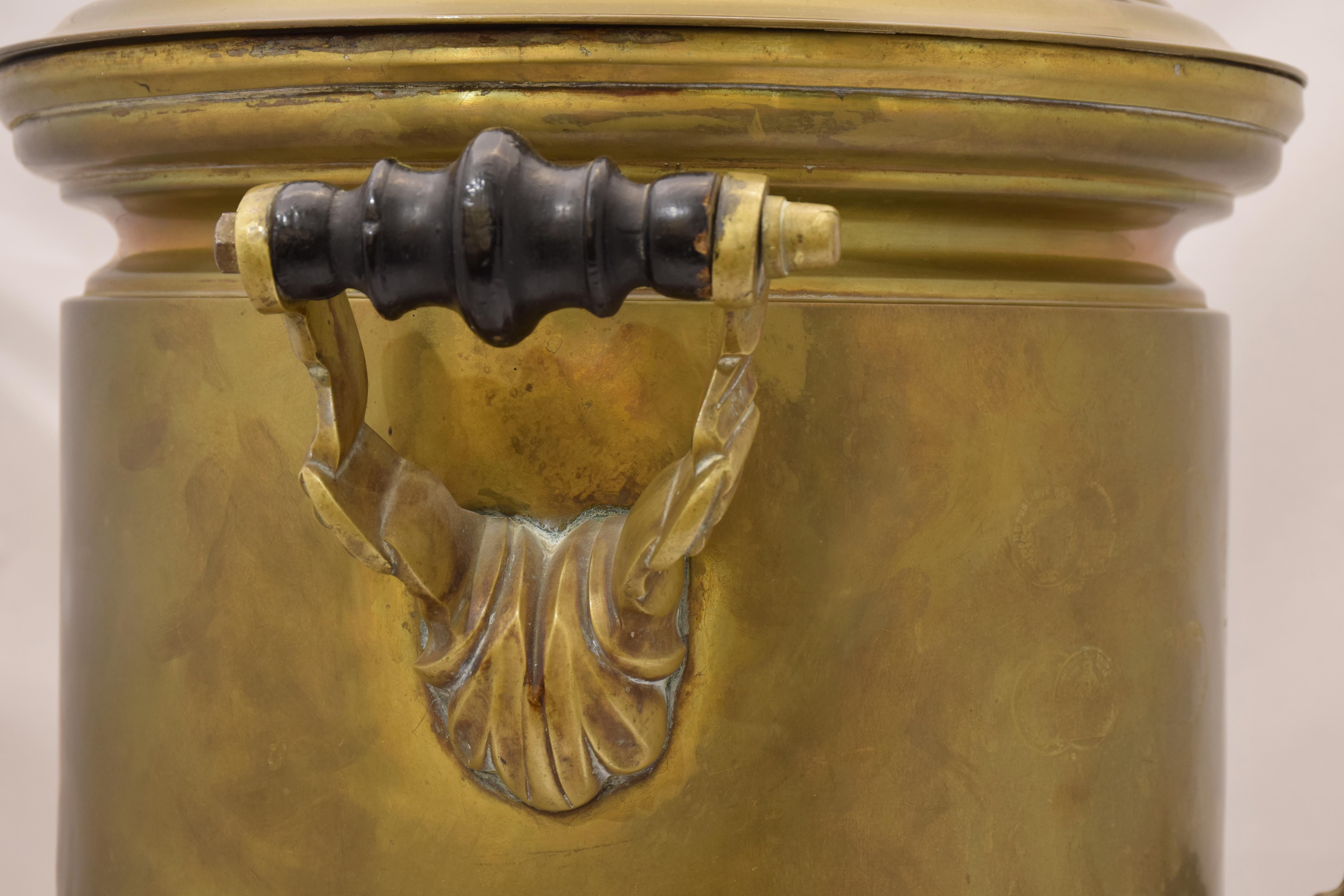 Russian Brass Samovar 19th Century Brass For Sale 5