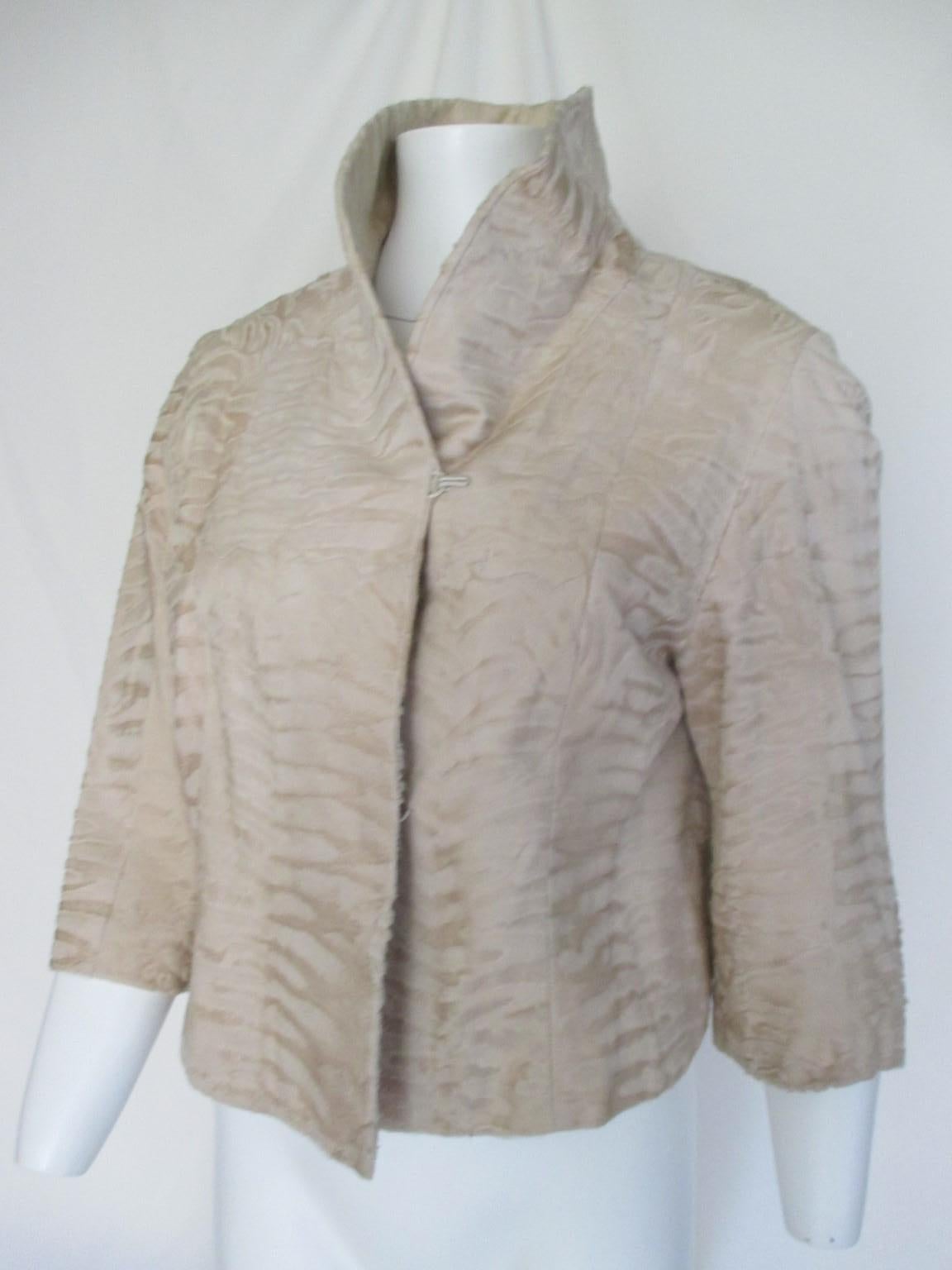  Russian Broadtail Lamb Fur Jacket Bolero Style In Good Condition In Amsterdam, NL