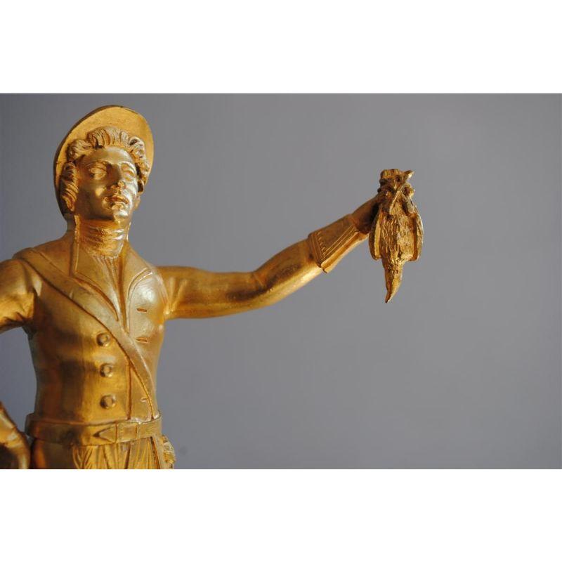 Russian Bronze Veneur à la partridge terrace in malachite, restoration period, mercury gilding, height 19.5 cm.

Additional information:
Material: Bronze.