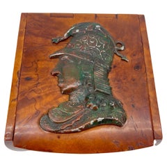 Russian Burlwood Box with Ancient Roman Soldier Decoration, circa 1810
