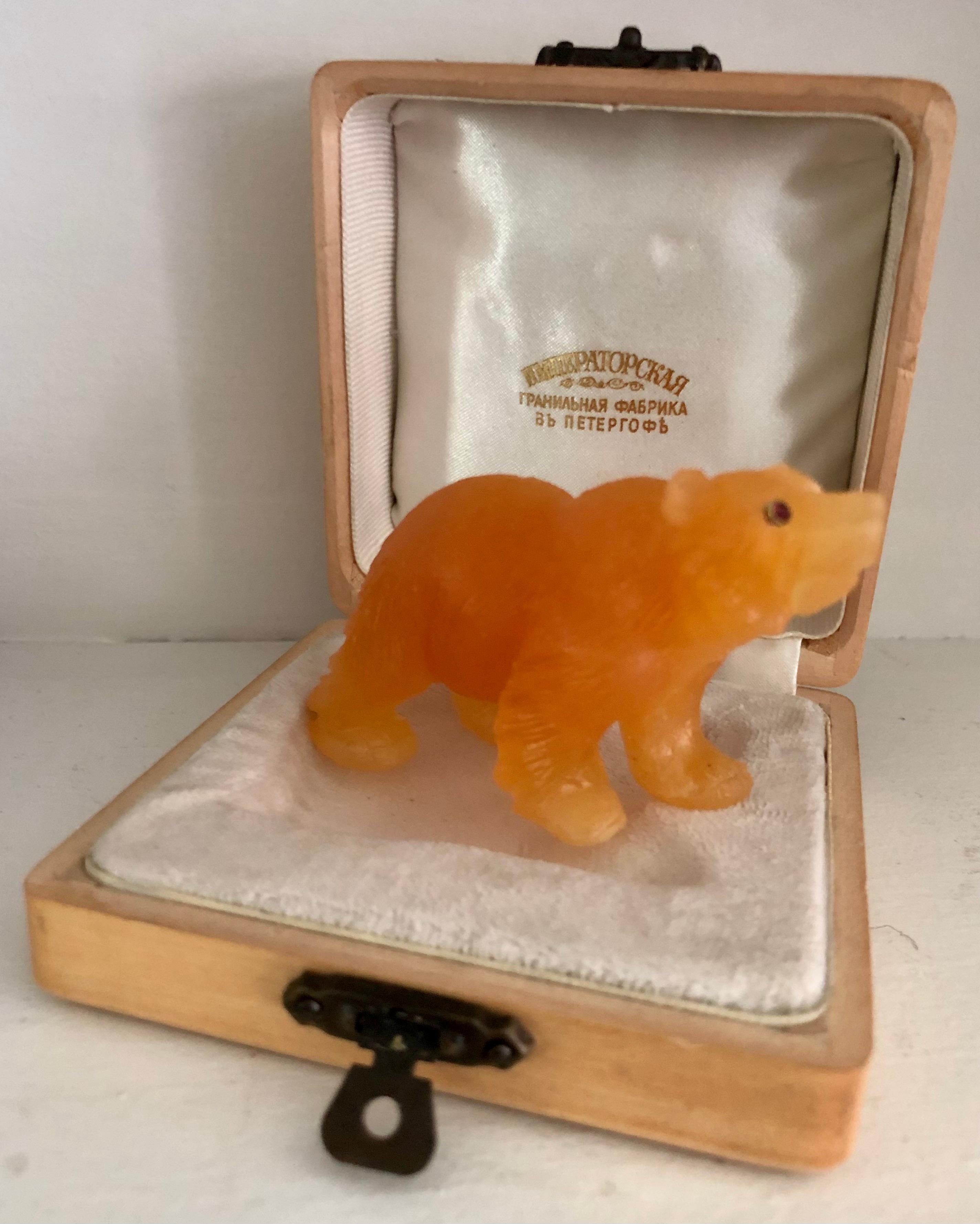 Russian Carved Hardstone Bear For Sale 2