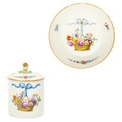 Russian Catherine the Great Covered Porcelain Cup and Saucer by Gardner, 1770s
