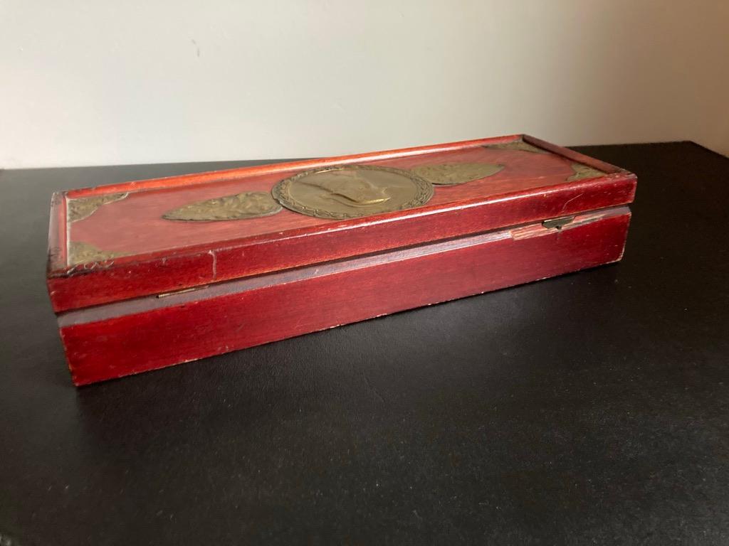 Russian Centennial Wood and Brass Box with Portrait of Napoleon1 6