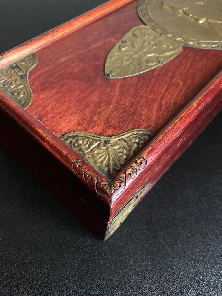 Russian Centennial Wood and Brass Box with Portrait of Napoleon1 10