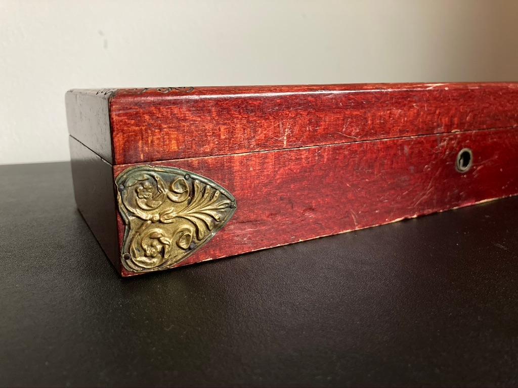 Russian Centennial Wood and Brass Box with Portrait of Napoleon1 1