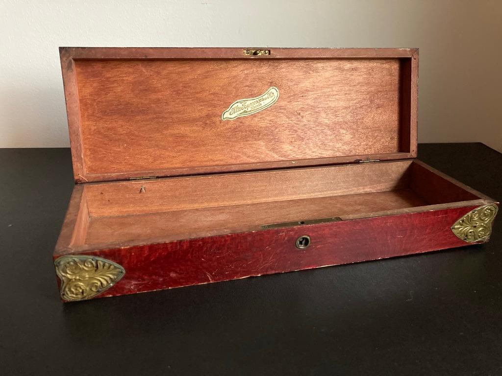 Russian Centennial Wood and Brass Box with Portrait of Napoleon1 2
