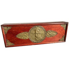 Russian Centennial Wood and Brass Box with Portrait of Napoleon1