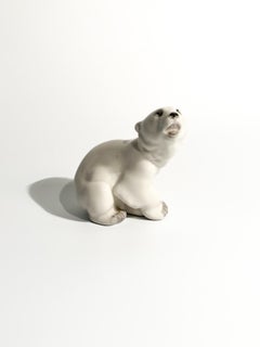 Figurina di orso polare in ceramica russa degli anni '50