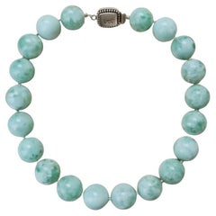 Used Russian Chatoyant Green Angelite Necklace