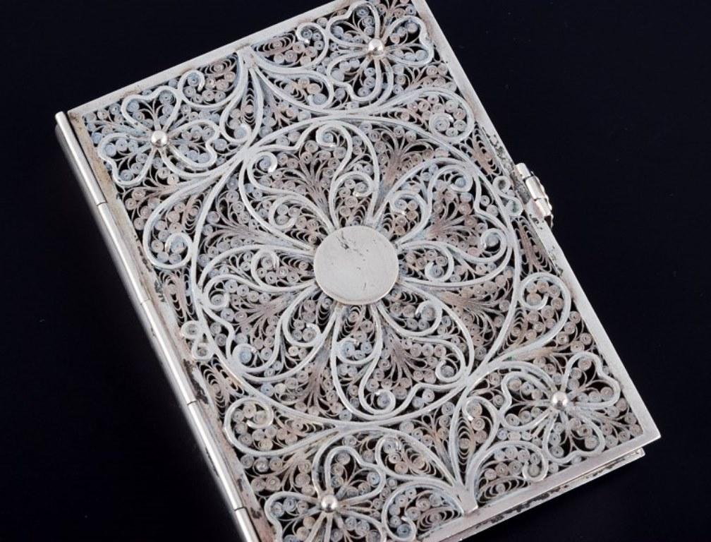 Russian Cigarette Case, in Silver with Filigree Work, Approx. 1900 2