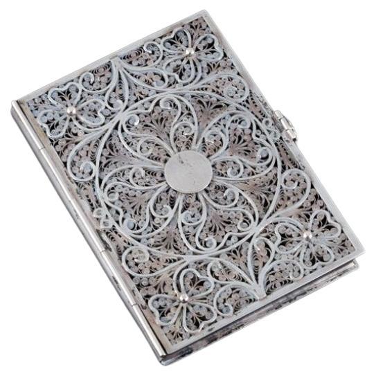 Russian Cigarette Case, in Silver with Filigree Work, Approx. 1900