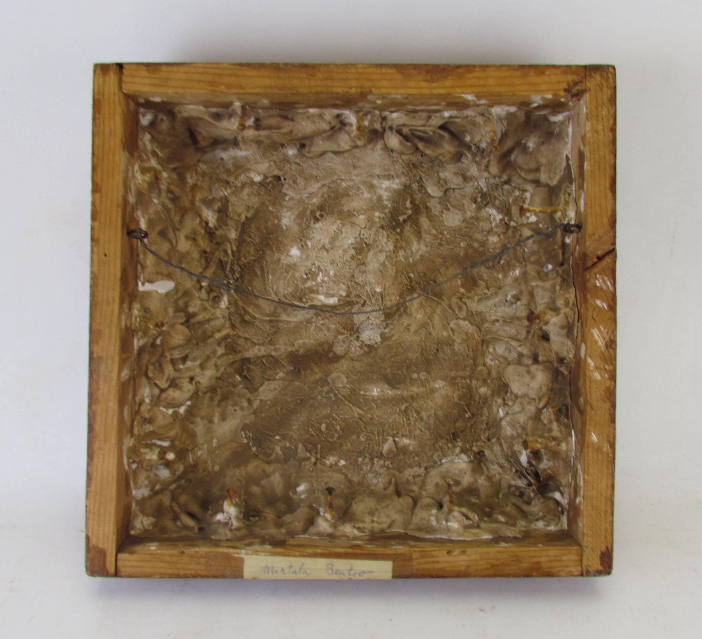 Plaster Russian Constructivism Sculpture Plaque by Mirtala Bentov, circa 1960s