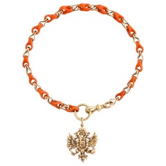 Russian  Imperial-era Coral Gold Link Bracelet, circa 1890