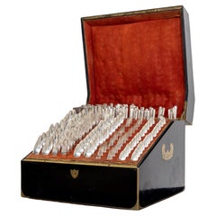 Used Russian Cutlery in a French Case, late 19th to early 20th Century