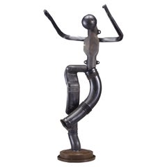 Russian Dancer Sculpture, Plastic Assemblage in Black, 1998 by Jerry Barrish