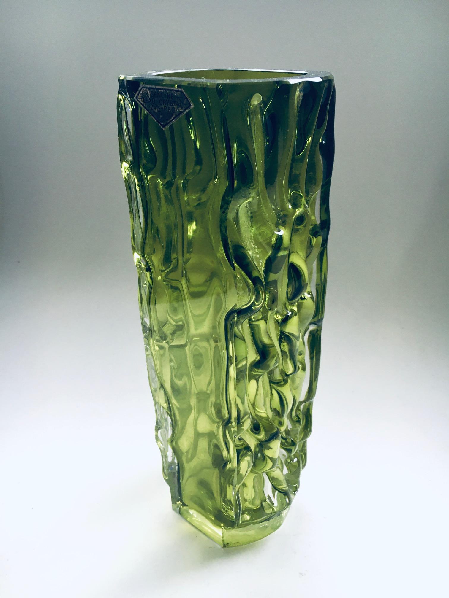 Russian Design Lead Crystal Art Glass Vase by Aknuny Astvatsaturyan USSR 1960's For Sale 5