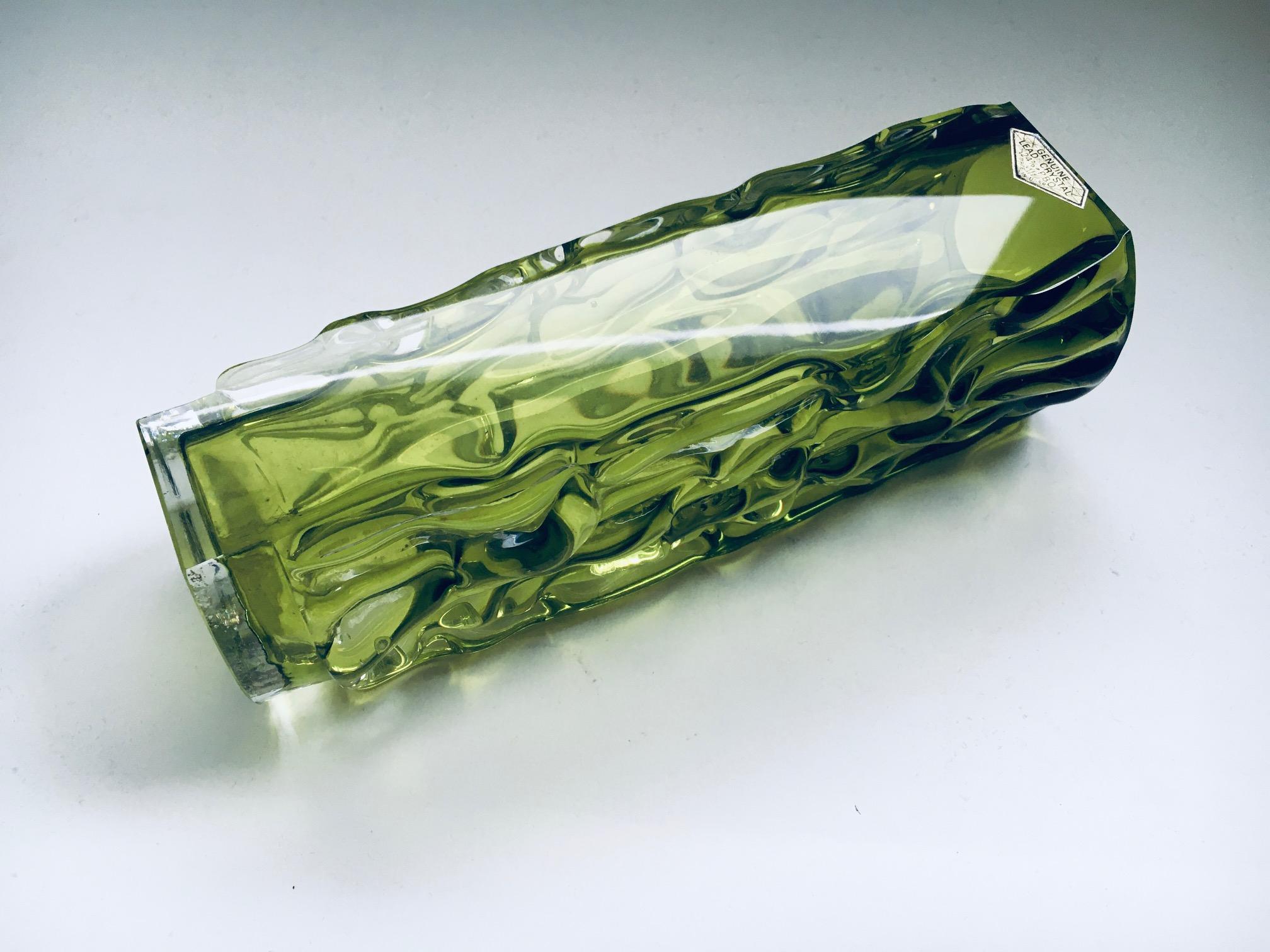 Russian Design Lead Crystal Art Glass Vase by Aknuny Astvatsaturyan USSR 1960's For Sale 7