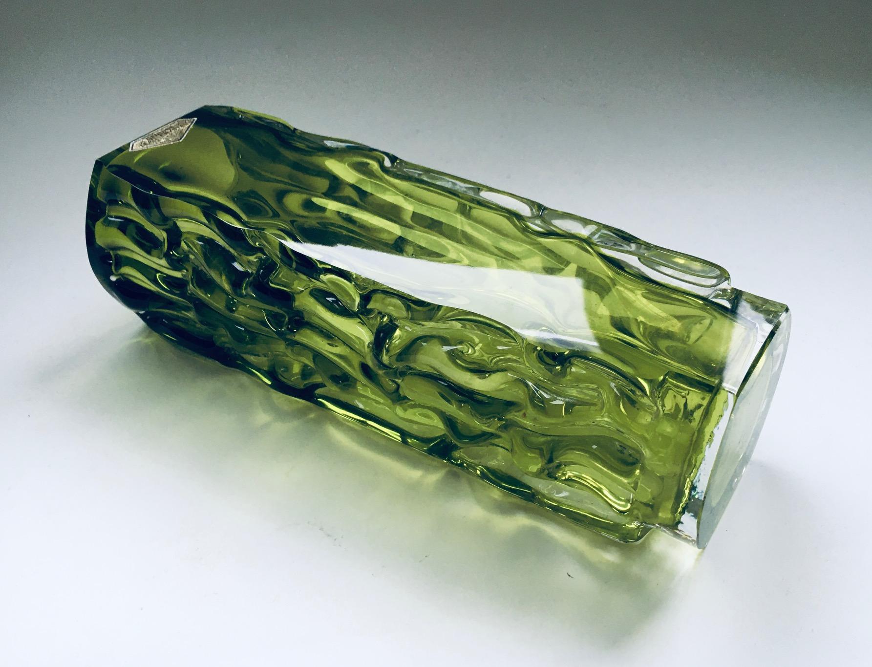 Russian Design Lead Crystal Art Glass Vase by Aknuny Astvatsaturyan USSR 1960's For Sale 8