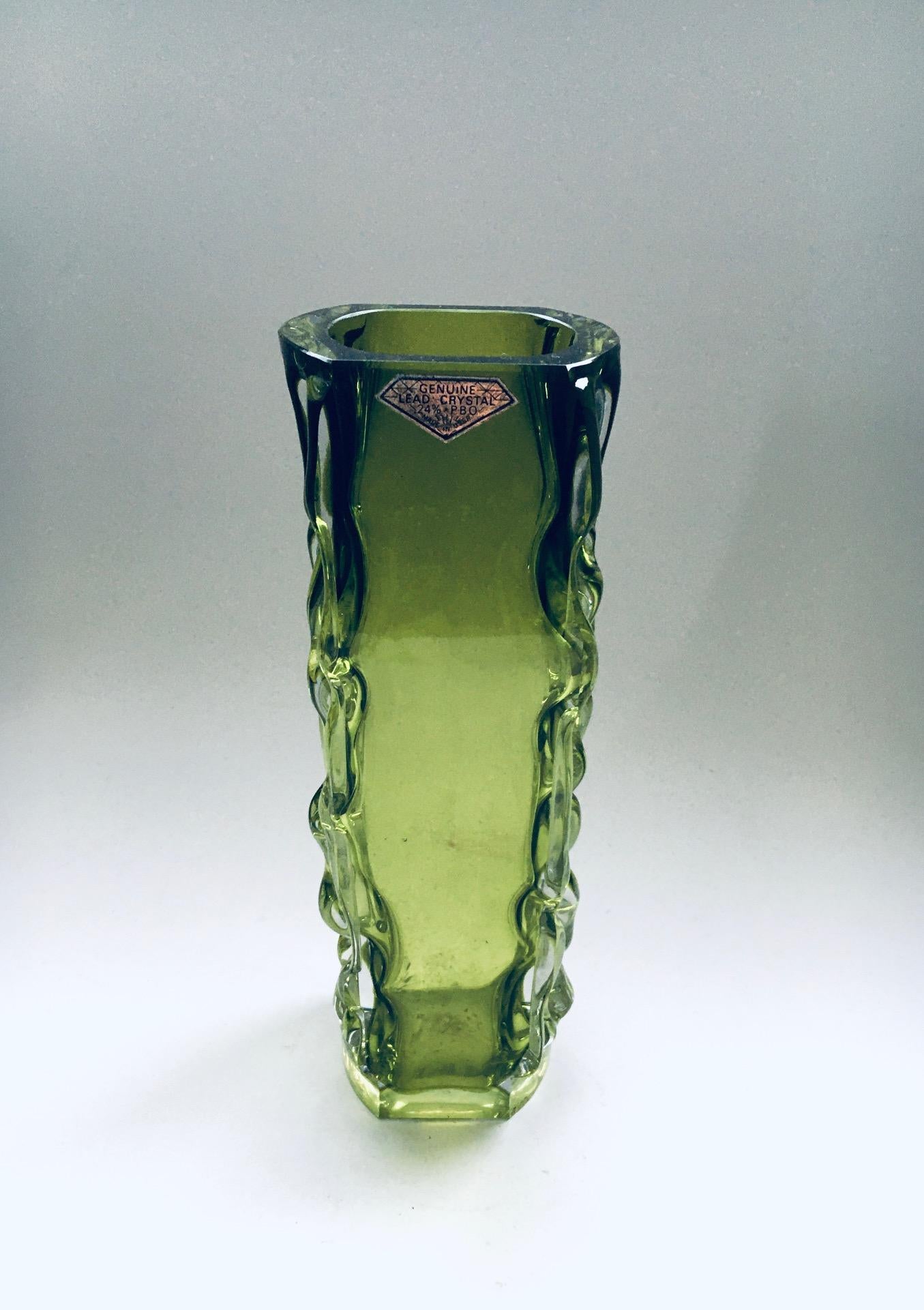 Mid-Century Modern Russian Design Lead Crystal Art Glass Vase by Aknuny Astvatsaturyan USSR 1960's For Sale