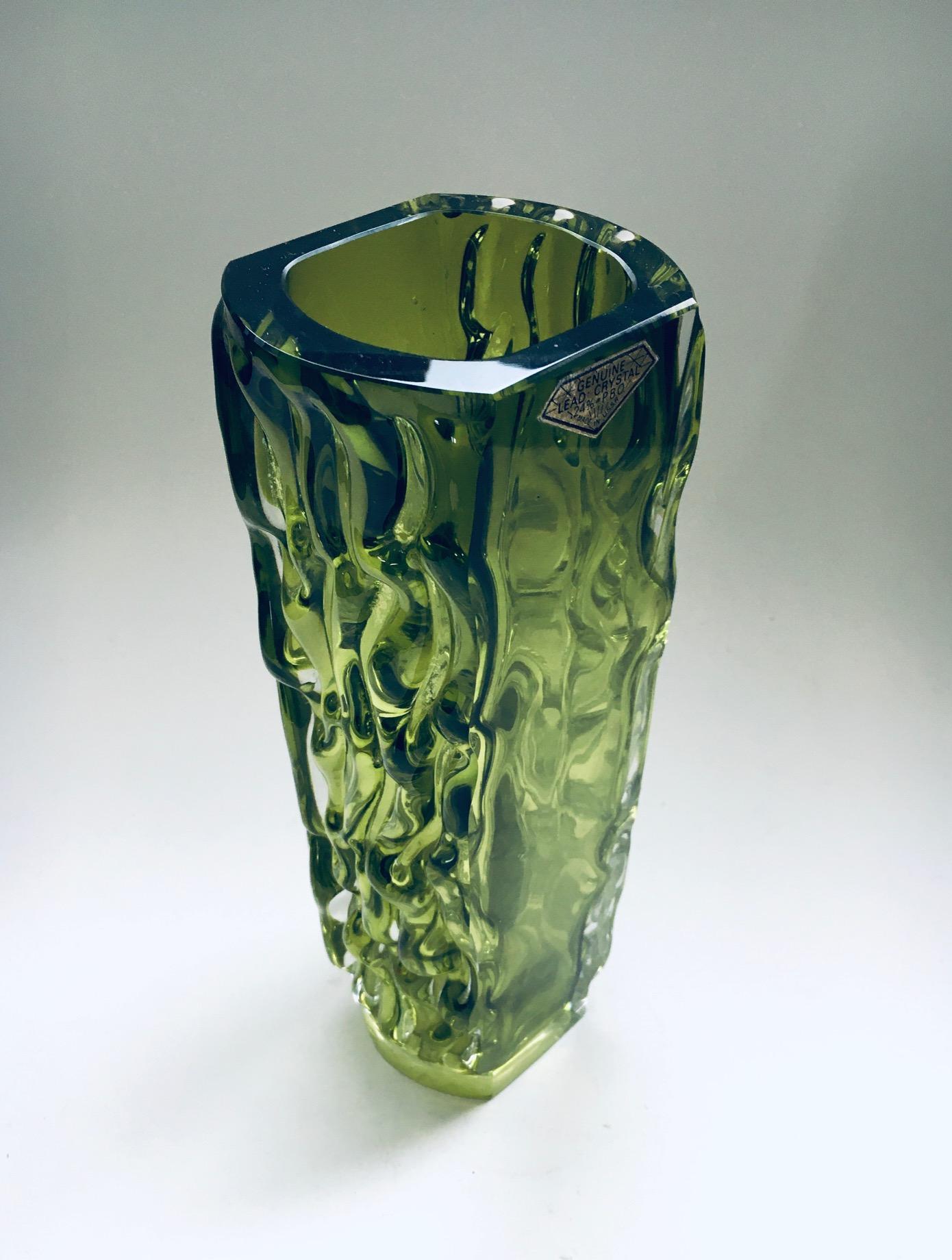 Mid-20th Century Russian Design Lead Crystal Art Glass Vase by Aknuny Astvatsaturyan USSR 1960's For Sale