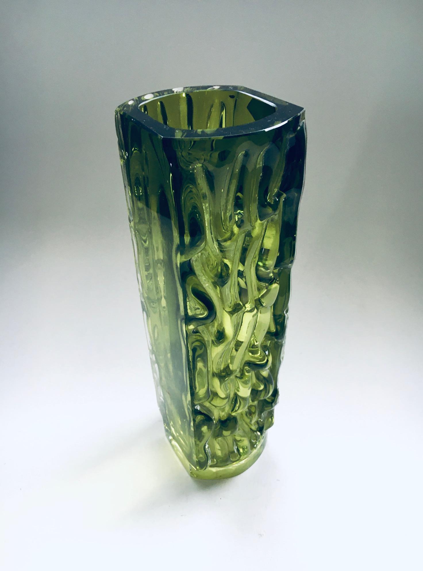 Russian Design Lead Crystal Art Glass Vase by Aknuny Astvatsaturyan USSR 1960's For Sale 1